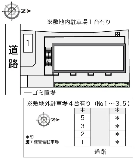 ★手数料０円★堺市東区日置荘北町　月極駐車場（LP）